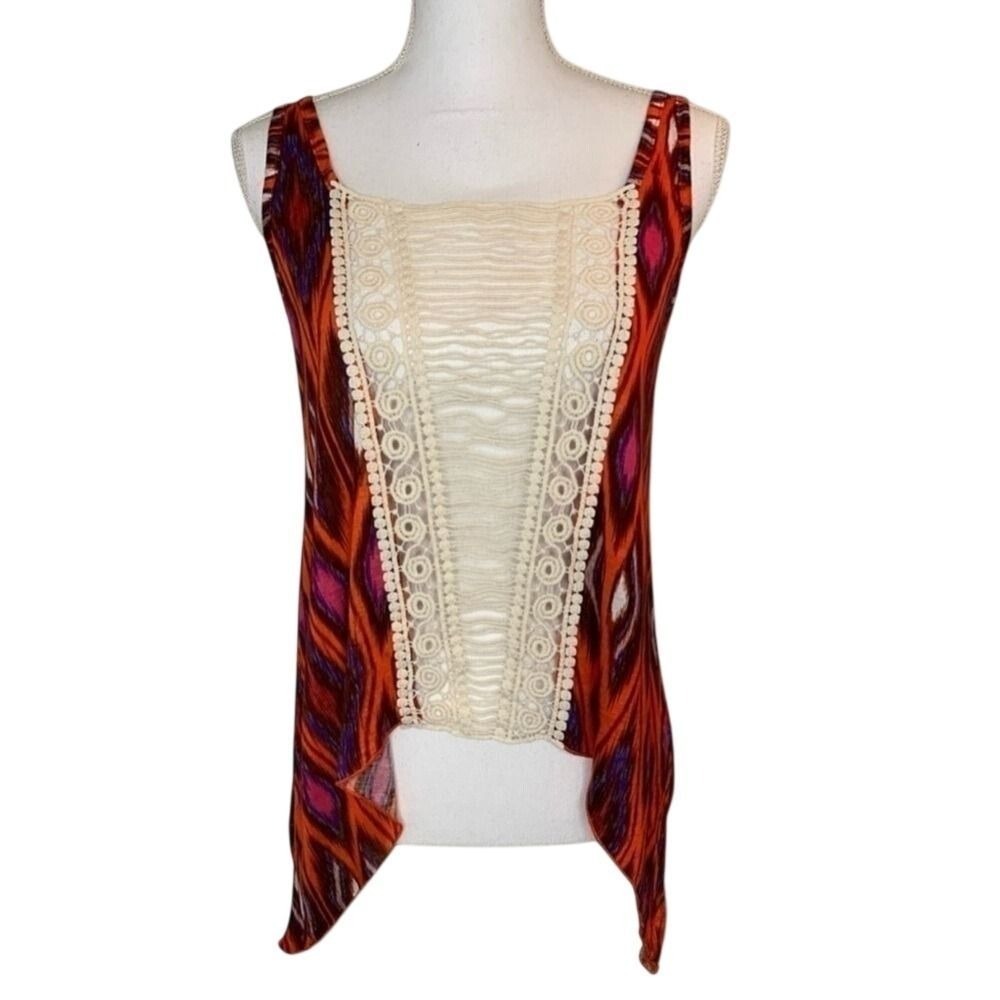 NWOT Boho Crochet Tank Southwestern Top‎ Women Size Small Summer
